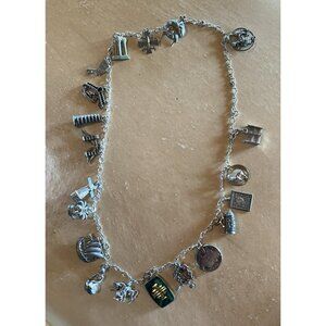 Vintage Travel Charm 25” Necklace 20 Charms